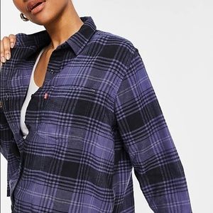 Levi's maple utility checked flannel in blue- NWT